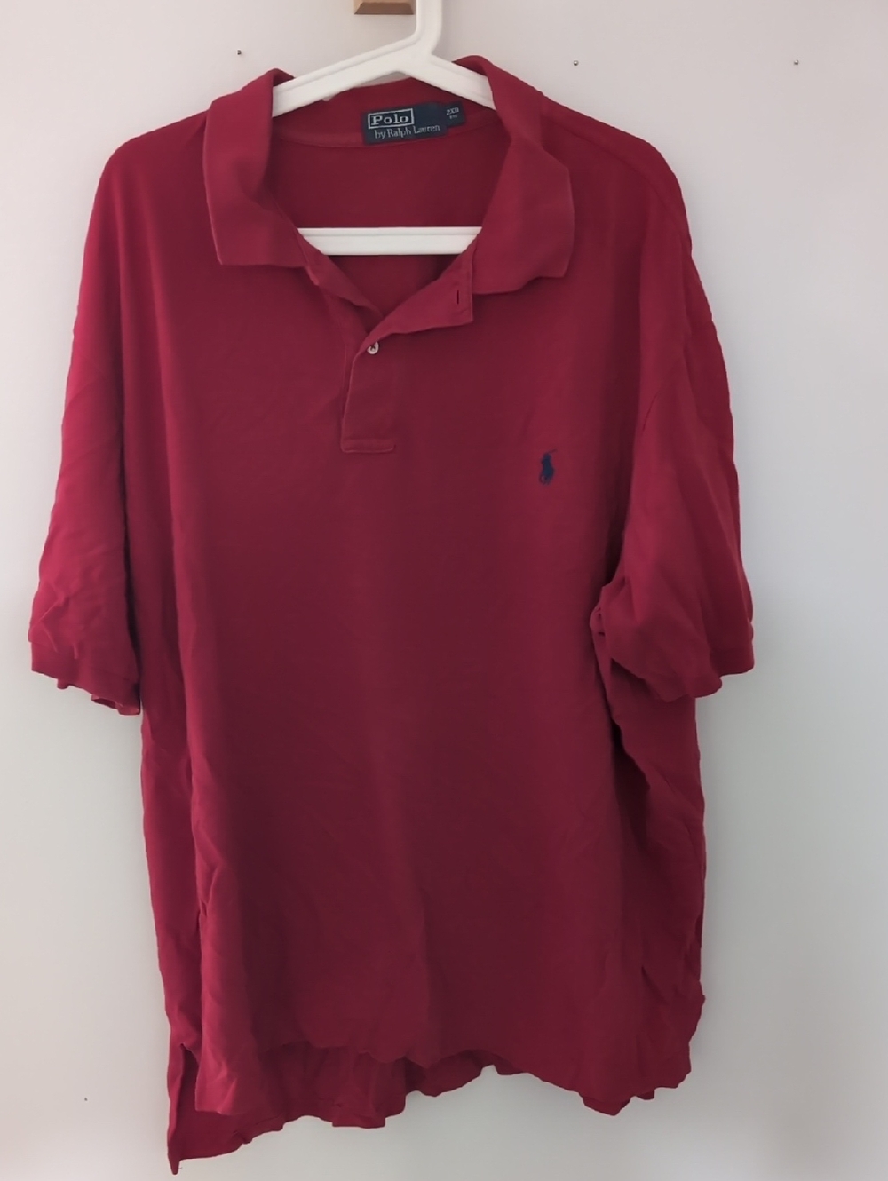 Polo by Ralph Lauren Men's Red Polo Shirt with Navy Logo